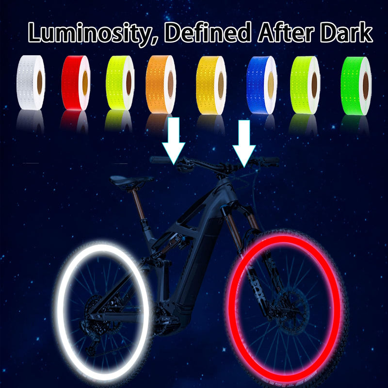 8 Rolls of 8 Colors High-Visibility Reflective Tape Safety Reflective Stickers - Waterproof Self-Adhesive Safety Stickers for Outdoor Nighttime Visibility, Trailers, Clothing, Vehicles (1 in x 80 ft.)