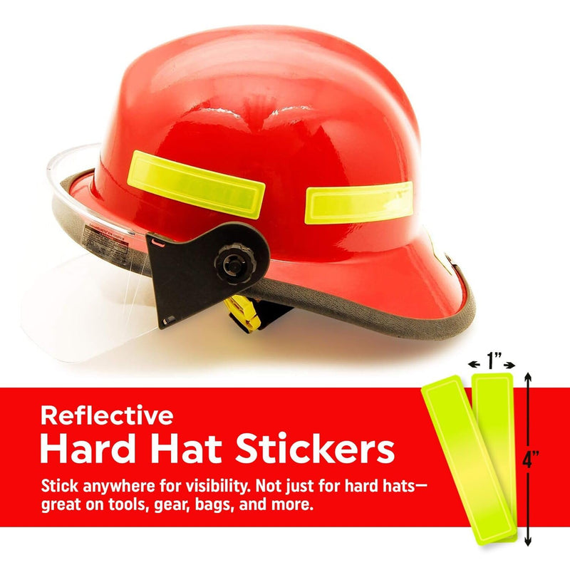 SmartSign Yellow Retro Reflective Hard Hat Stickers - 1" x 4", Pack of 16, Durable Helmet Stickers for Construction & Safety, High Visibility Helmet Strips, Fire Helmet Decals, Strong Adhesive