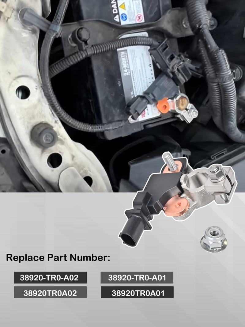 38920-TR0-A02 Battery Current Sensor Compatible with 2012 2013 2014 2015 Honda Civic CR-V 2013-2017 Acura ILX & RDX 2013-2014 ILX Hybrid Battery Temperature Voltage Sensor Replaces# 38920-TR0-A01 2012-2015