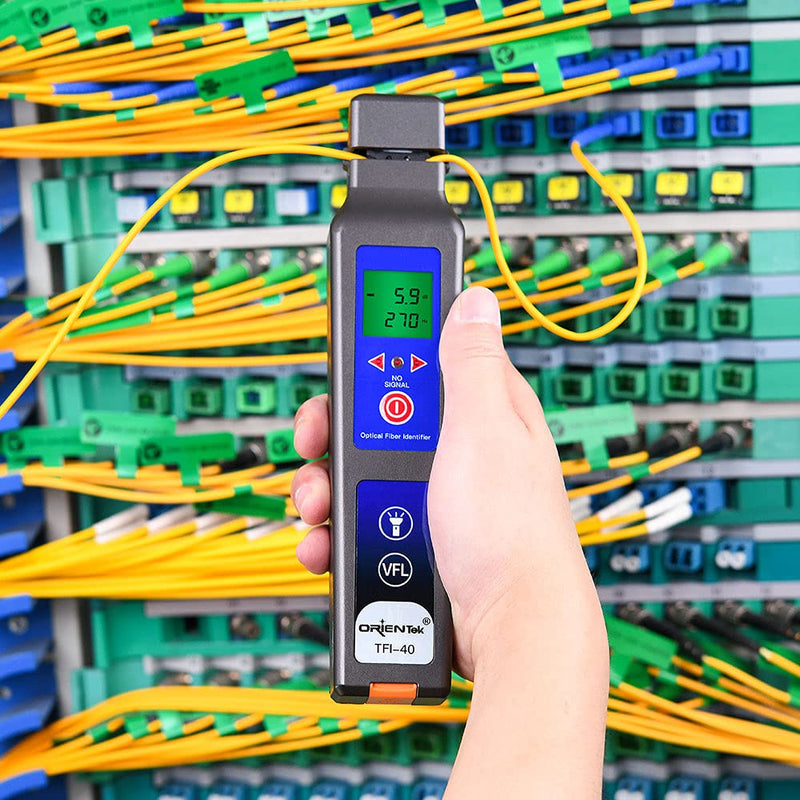 [Australia - AusPower] - ORIENTEK TFI-40 Optical Fiber Identifier All-in-one Chuck Live with 10mw VFL 800nm-1700nm Fiber Detector Traffic Identifier OFI 