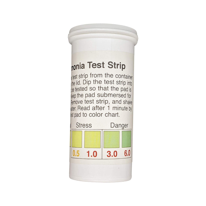 Ammonia NH3 Test Strips, 0-6ppm for Aquarium, Fish Tank and Pond Monitoring [Vial of 25]