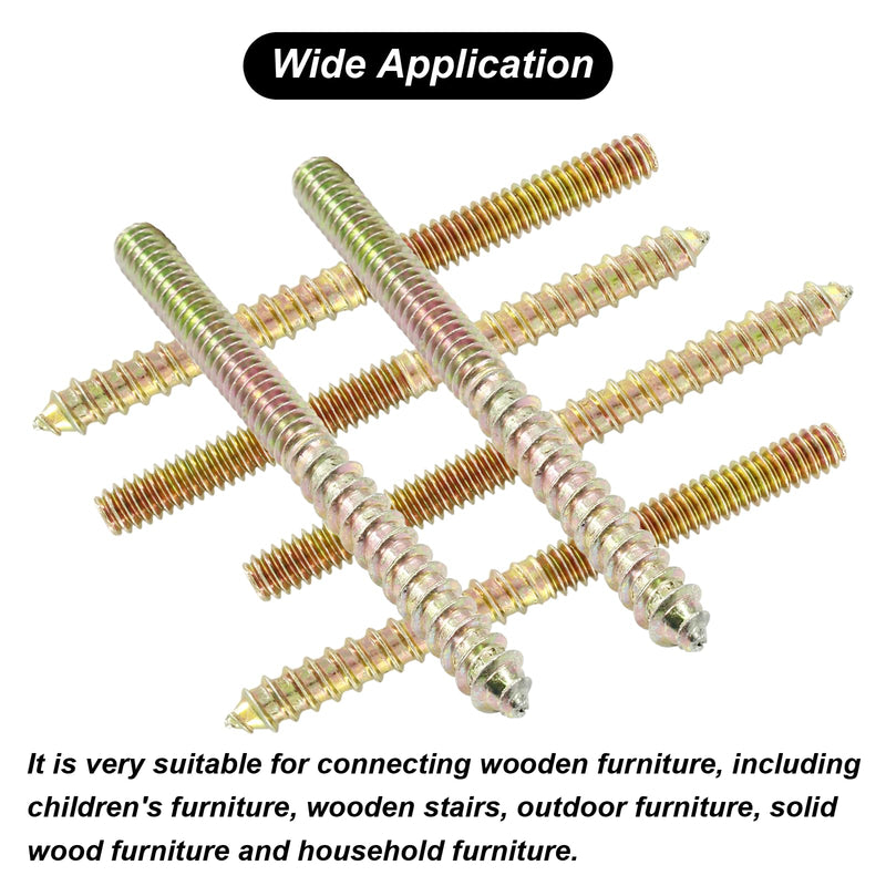 [Australia - AusPower] - 1/4-20 x 3 Inch Hanger Bolts, 12 Pcs Self-Tapping Screw Hanger Bolts Double Headed Bolts Wood Dowel Screw Bolts Furniture Accessories for Wood Joint 1/4-20" x 3" 