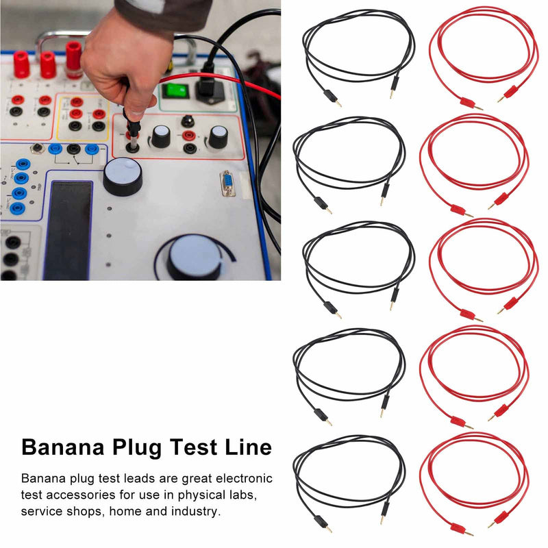 [Australia - AusPower] - 5 Sets Banana Plug Test Line Gold Plating Banana Plug Test Cable with 2mm Jack Test Leads Sets Multi Testers for Electrical Projects 