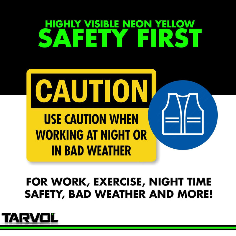 Safety Reflective Vest (ULTRA HIGH VISIBILITY BRIGHT NEON YELLOW) Perfect for Running, Jogging, Walking, Construction, Cycling, Motorcylcle Riding, and More!