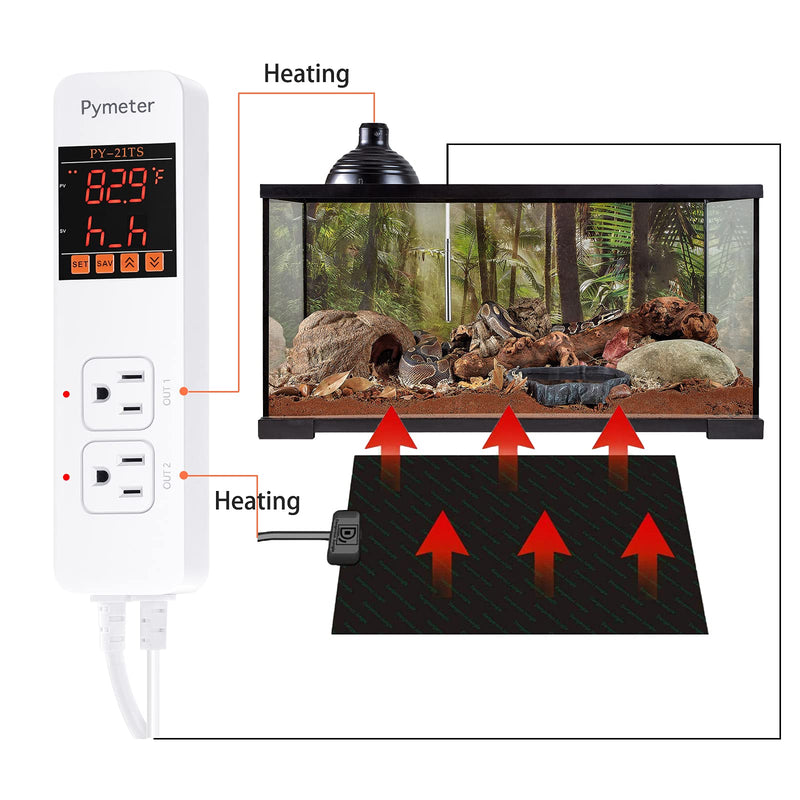 [Australia - AusPower] - Attic Fan Thermostat Controller Temperature Switch Plug Outlet for Seedlings, Germination, Rooting, Greenhouse, Fermentation, Reptile, Terrarium Heating Mats 