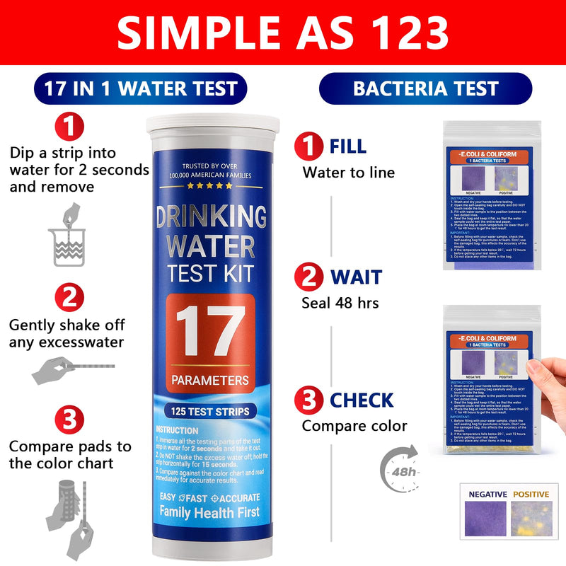 [Australia - AusPower] - 23-in-1 Home Drinking Water Testing Kit - 155 Strips,Tap and Well Water Test Kit for Hardness, Lead, Iron, Copper, Chlorine, Fluoride 1 
