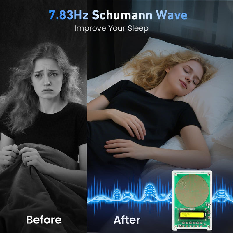 Adjustable Frequency Generator for Healing (0.01Hz-200kHz), 7.83Hz Schumann Resonance Generator, USB-C Powered Sine Wave Signal Generator for Sleep, Yoga, Meditation & Stress Relief with LCD Display White