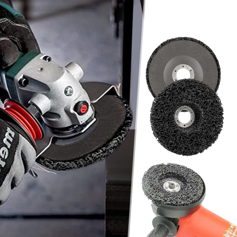 [Australia - AusPower] - Pack of 5 CSD Disc Sanding Disc 115 mm, Cleaning Disc Set, Coarse Cleaning Disc Nylon Fabric Disc Paint Removal Rust for Angle Grinder (Black, 115 x 22 mm) 115 mm/black 