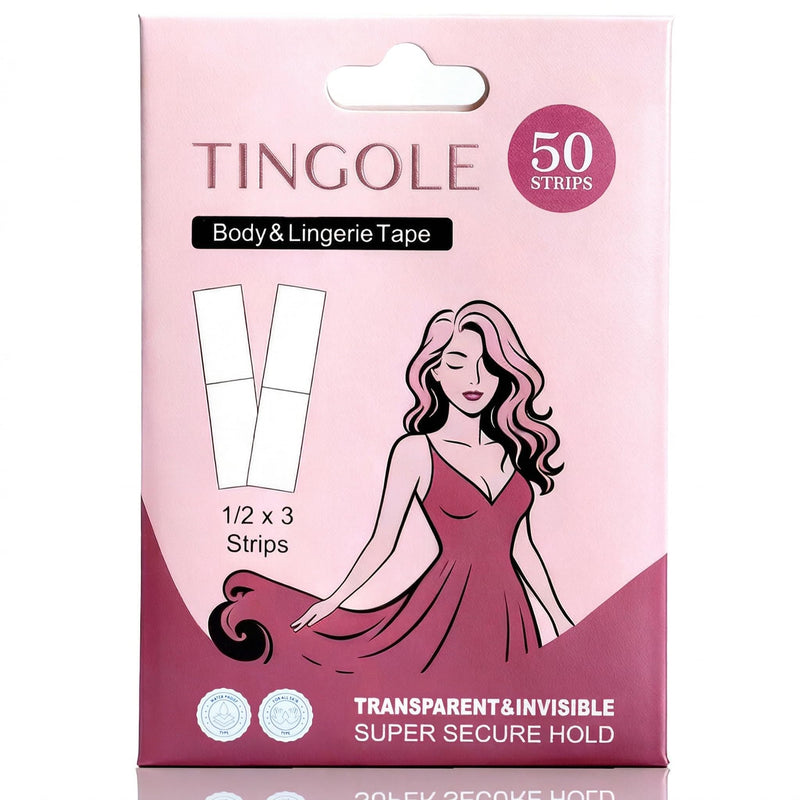 Fashion Tape for Women – Strong Hold Double-Sided Clothing Tape, Invisible Body Adhesive for Clothing, Skin-Friendly Fabric Tape for Secure All-Day Wear 0.53in*3.05in Clear