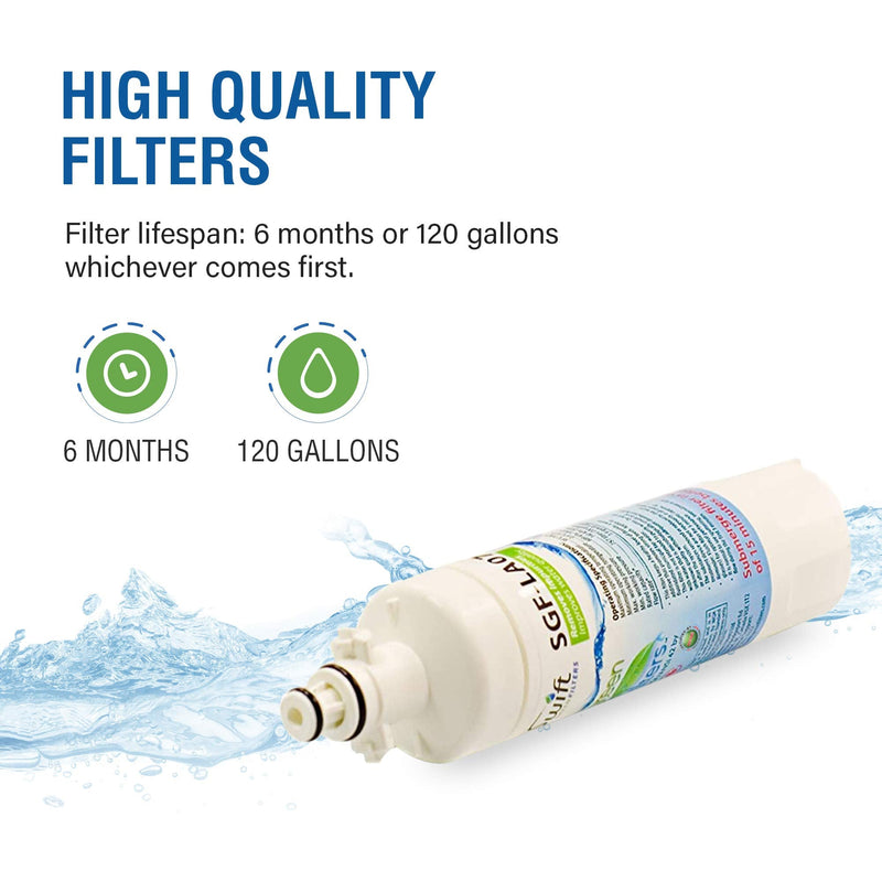 Swift Green Filters SGF-LA07 (2 Pack) LT700-P, 04609690000, 09690, 46-9690, ADQ36006102, ADQ36006101 LG Replacement Water Filter, 2 Count, white 2 Pack