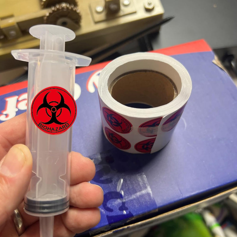 300 Pcs Biohazard Stickers Sign Biohazard Warning Hazard Labels - 1 Inch Use Universal Biohazard Symbol Sticker Decals Warning Biological Hazard Labels for Labs, Hospitals and Industrial 1inch