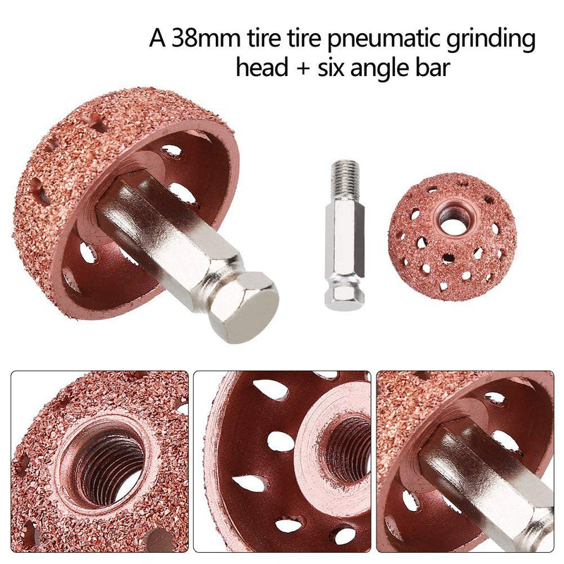 [Australia - AusPower] - Watris Veiyi 2PCS Tungsten Steel Grinding Head, Tire Buffing Wheel, 70 Coarse Grit Buffing Wheel for Tire Repair（9mm/0.35in Linking Rod Thread） 