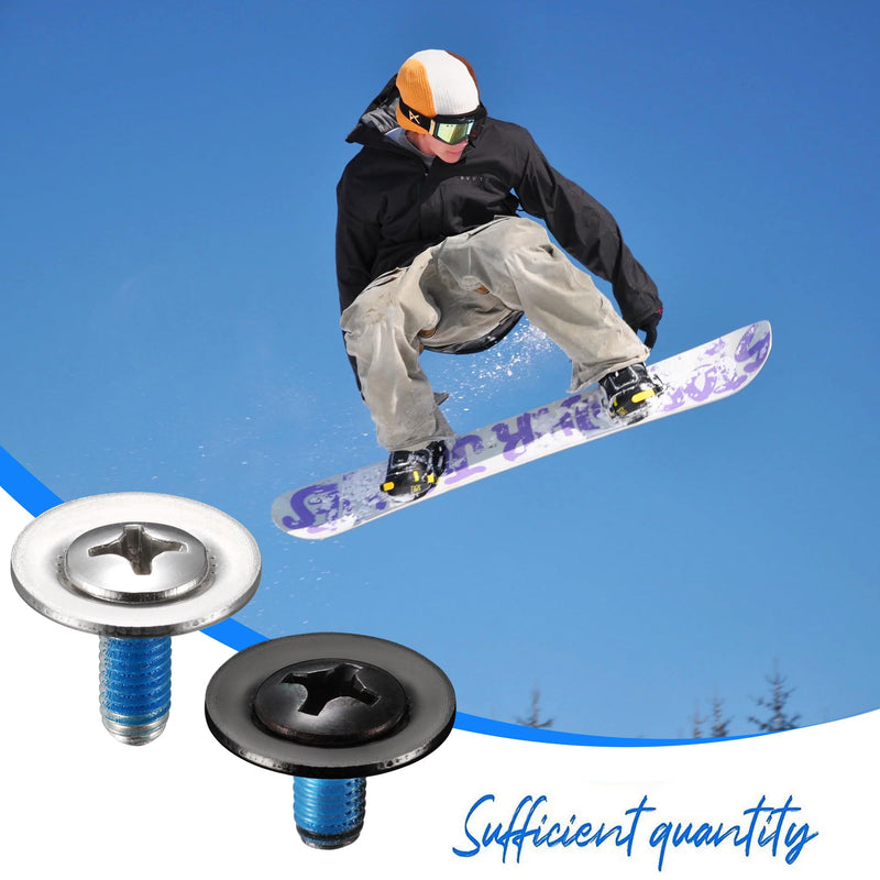 [Australia - AusPower] - Snowboard Binding Screw Replacement Set  Durable Rust-Resistant Universal Fit for Most Snowboards Including Installation Tools sliver 