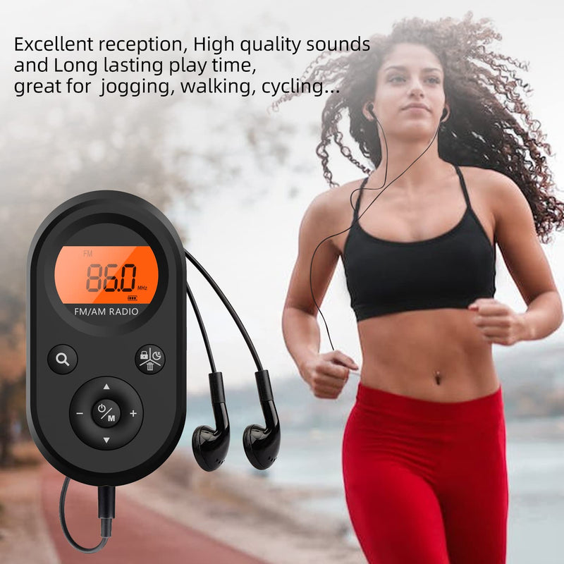 [Australia - AusPower] - Personal Pocket Radio AM/FM Portable, Rechargeable Transistor Radio with Best Reception, Long Battery Life, Stereo Headphones, Sleep Timer, Backlit… MI01 AM/FM radio 