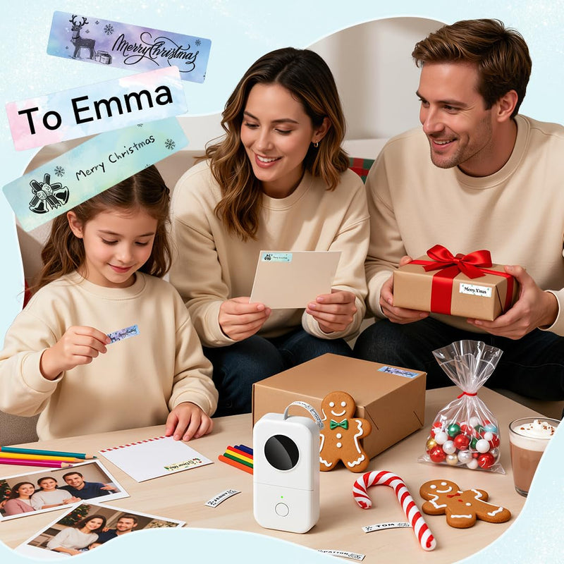 Phomemo Label Maker, D30 Bluetooth Mini Label Maker Machine, Small Portable Thermal Printer Rechargeable for Home School Classroom Teacher Supplies Office Labeler Wide Format Plotter Printers White