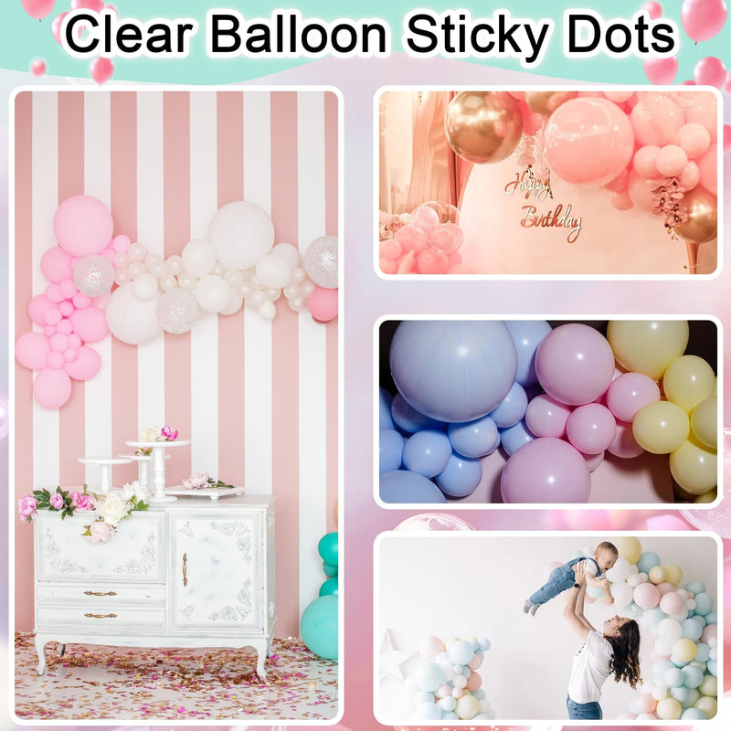 [Australia - AusPower] - 3300 Pieces Glue Points, Double Sided Balloon Tape, Mini Removable Adhesive Clear Balloon Sticky Dots for Crafts, Balloons, Stick Photos, Wedding Decoration 