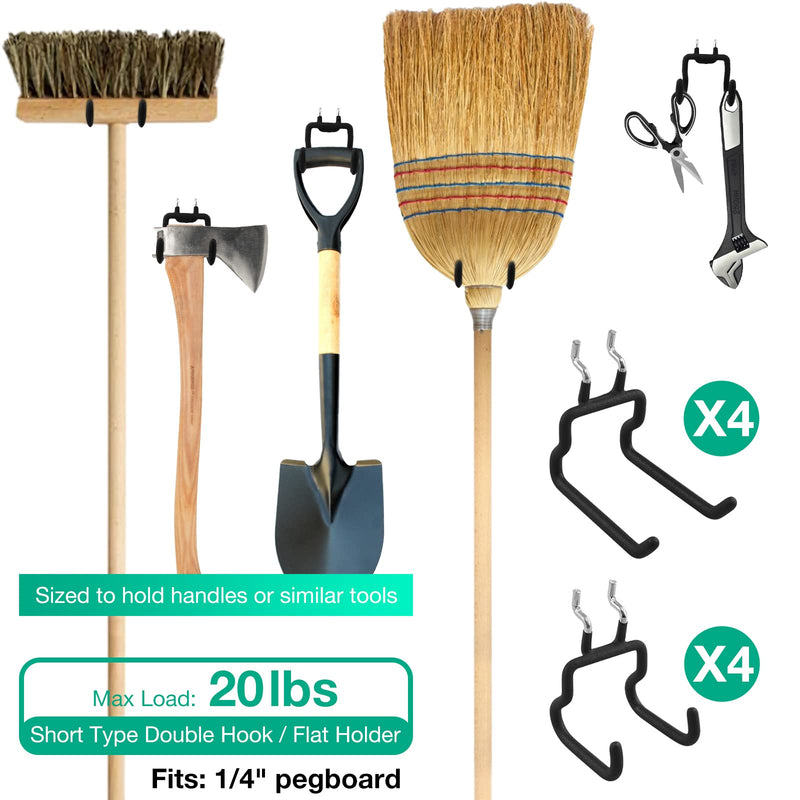 [Australia - AusPower] - G.CORE 8-Pack Pegboard Hooks, Peg Board Tool Utility Hooks & Hangers Fit 1/4" Pegboards, Heavy Duty Metal Peg Board Shelving Hooks, Wall Organizers and Storage for Craft Room Garage Workbench Office 