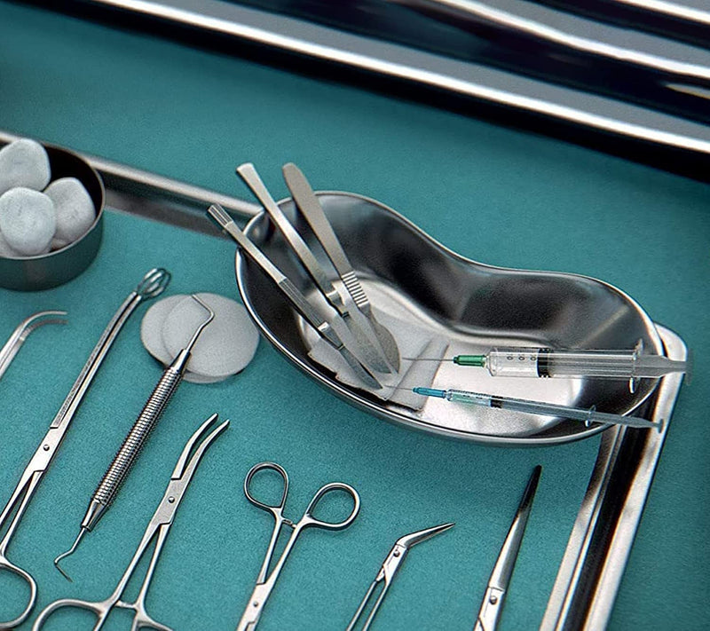 [Australia - AusPower] - Stainless Steel Medium Kidney Tray 8" inch Basin Finest Emesis Bowl SS 304 Round Edges Surgical Utility 500 cc 