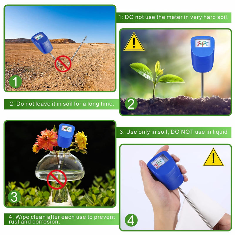 XLUX Soil Moisture Meter, Plant Water Monitor, Hygrometer Sensor for Gardening, Farming, Flower Pot, Indoor and Outdoor, 8 Pack Blue
