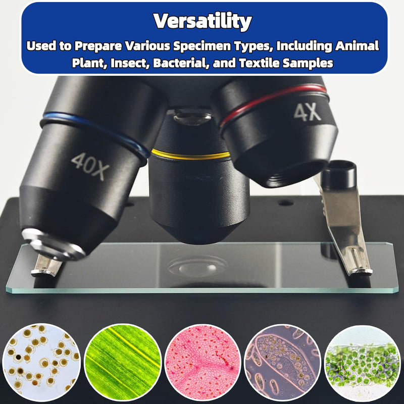 [Australia - AusPower] - Blank Glass Microscope Slides and Covers - Ground Edges & 45° Clipped Corners, High-Clarity, Pre-Cleaned, 50 Slides & 100 Coverslips, Microscope Accessories for Experiments & Analyses 
