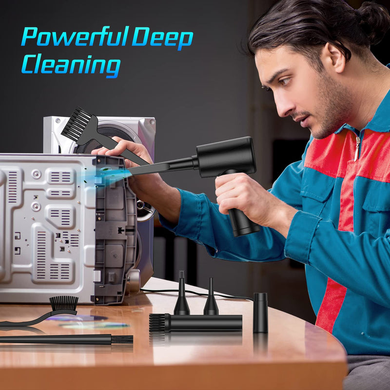 [Australia - AusPower] - Compressed-air-dusters-electric-duster-100000RPM- air Blower for Computer - No Compressed air can - Replace Canned air dusters -Keyboard Cleaner - pc air dusters - Compressed air Electric 7600mAh C1 