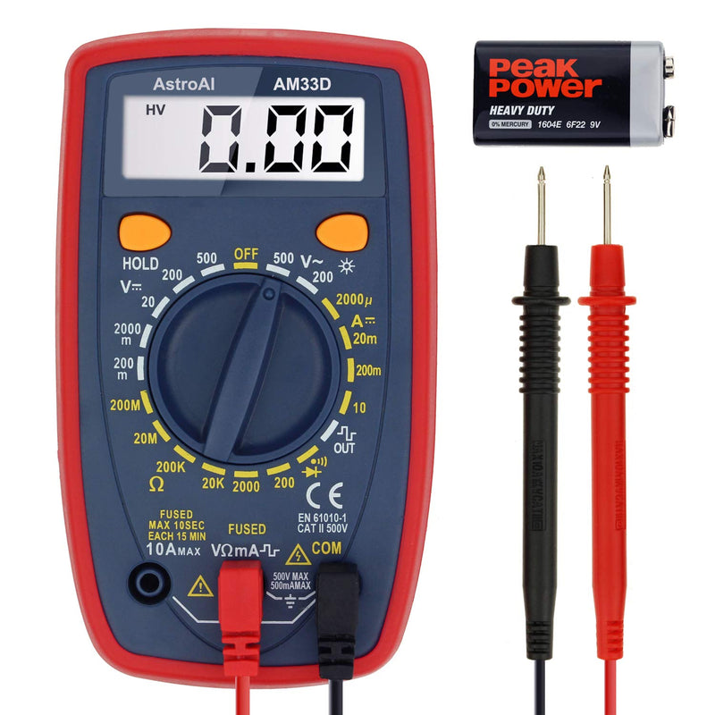 [Australia - AusPower] - AstroAI Multimeter Tester 2000 Counts Digital Multimeter, AstroAI Digital Tire Pressure Gauge 300PSI Large Screen with Backlight and Flashlight 
