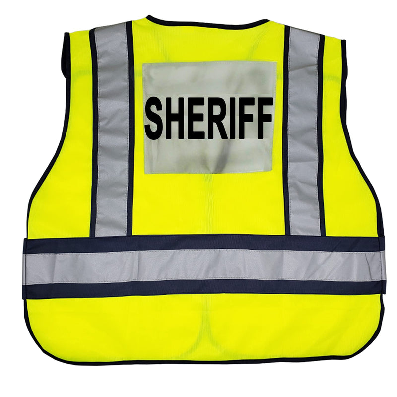 VIEWBRITE Reflective (Class 2) Sheriff Vest Lime Green - 5 Point Breakaway High Visibility Yellow Sheriff Safety Vest Medium-Large