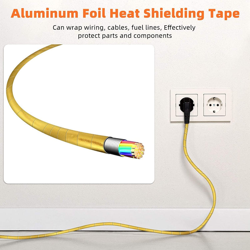 Xinhan (Gold,Silver,Black) Aluminum Foil Heat Shielding Tape High Temperature Heat Reflective Adhesive Backed Tape Compatible with Car Intake Pipe Engine Bay Hoses Wires Etc (Black, 2in x 50ft) Black