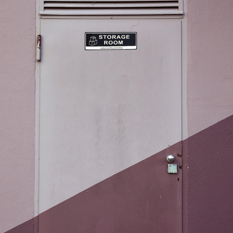 [Australia - AusPower] - Door Sign,RAMIEYOO Acrylic Authorized Personnel Only Signs for Door,Black and White - 9"x 3" (Storage Room) Storage Room 