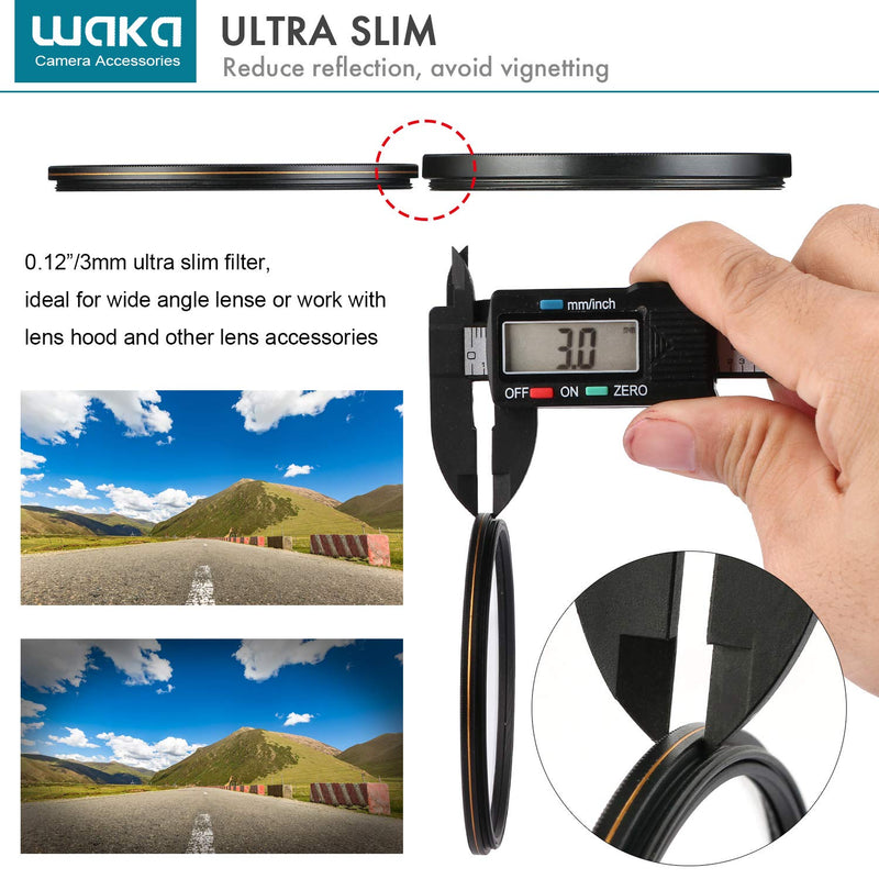 [Australia - AusPower] - waka 49mm MC UV Filter - Ultra Slim 16 Layers Multi Coated Ultraviolet Protection Lens Filter for Canon Nikon Sony DSLR Camera Lens 