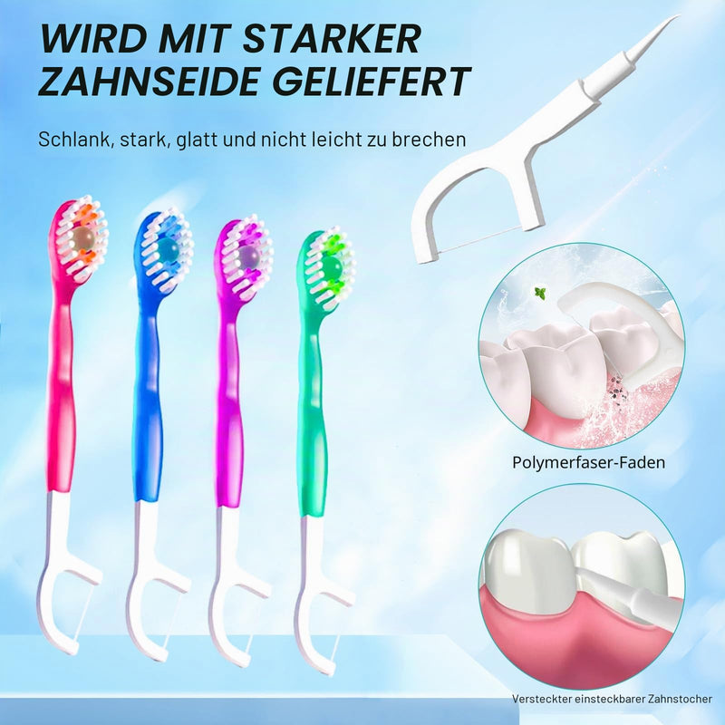 Pack of 26 Mini Travel Toothbrushes, 5-in-1 Toothbrush & Floss, Toothbrushes with Toothpaste, Mini Travel Toothbrushes, Travel Toothbrush, Tongue Scraper (Mixed Pack)