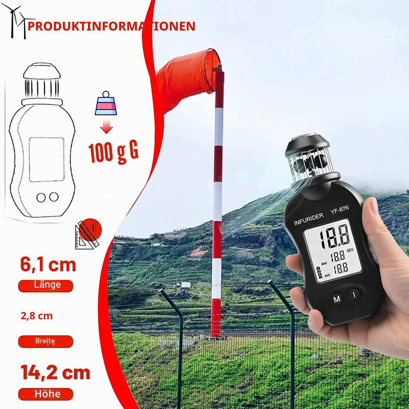 Handheld Wind Gauge, YF-876 Digital Anemometer Wind Meter for Wind Speed Meter, Wind Direction Meter with Compass for Outdoor Activities with HVAC Drone 1. YF-876 (upgraded)