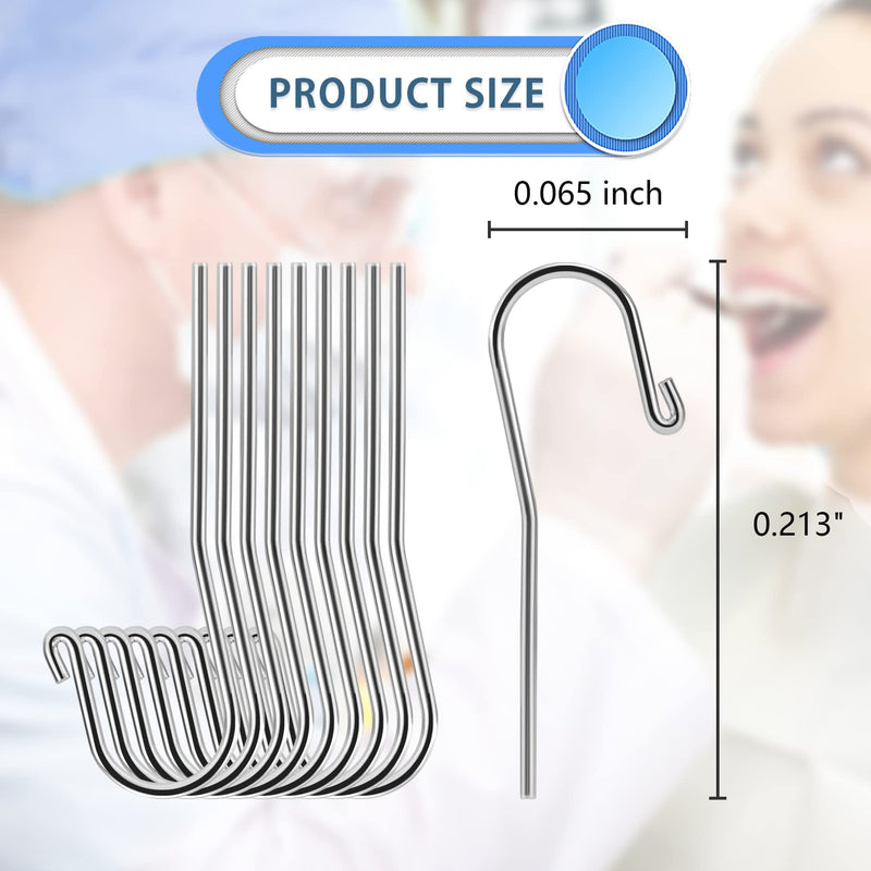 [Australia - AusPower] - 10Pcs Dental Lip Hooks for Apex Locator, Stainless Steel Tester Endo Instrument Tools Used for Dental Clinic, Lab Equipment - Acid and Rust Resistance|2 mm 