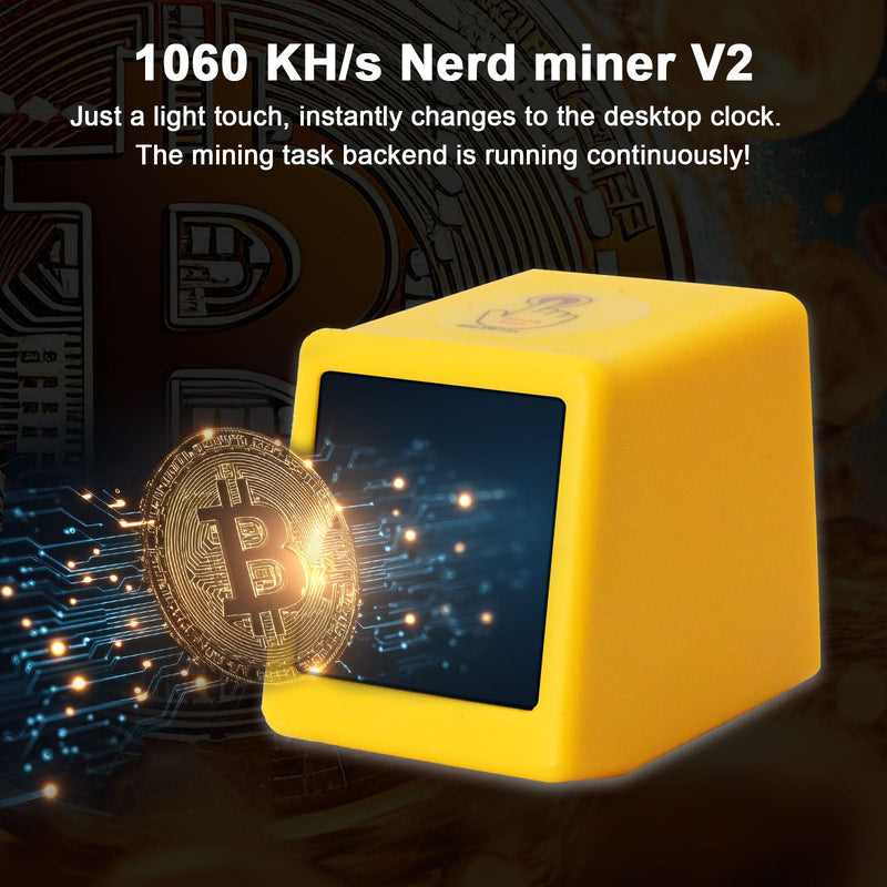V2 Bitcoin Miner Binghe 1060 KH/s V2 Intelligent Display with ESP32 and Table Clock Bitcoin Miner BTC Solo Lottery Bitcoin Crypto Lottery Compatible with Nerd v2 orange