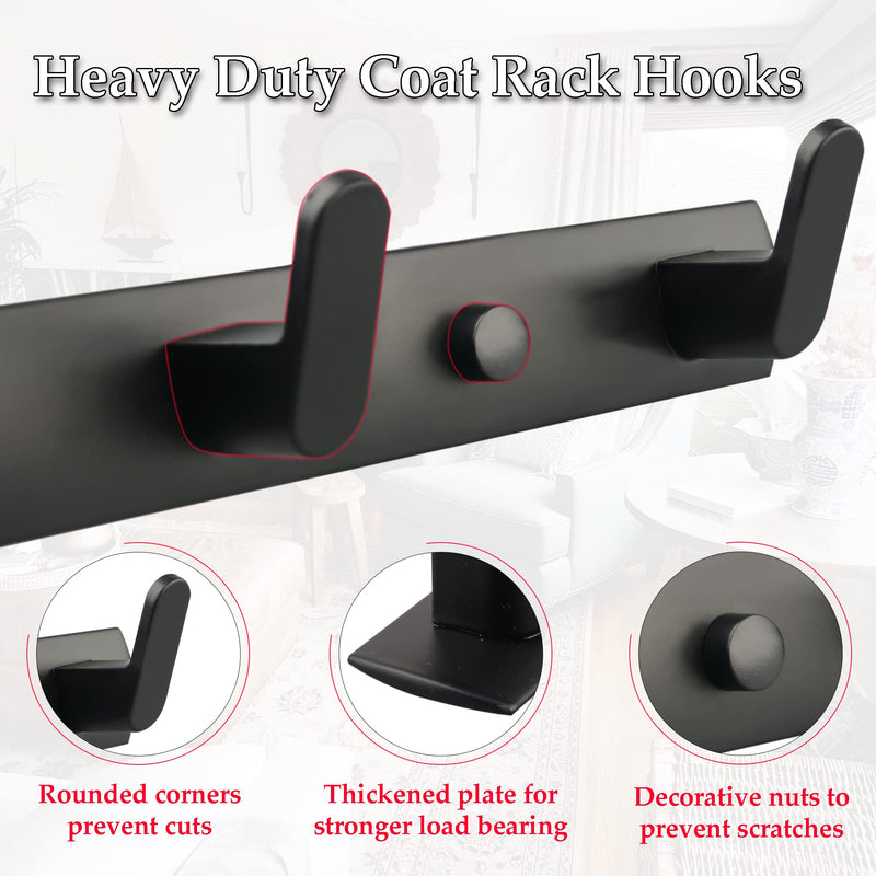 [Australia - AusPower] - ULIBERMAGNET Magnetic Hooks,Heavy Duty Coat Magnetic Rack,Strong Rubber Magnetic Hanger for Refrigerator,Metal Cabinet,Hanging Coat, Towel, Bag, Backpack(Matte Black/4 Hooks) Black Magnetic Rack with 4 Hooks 