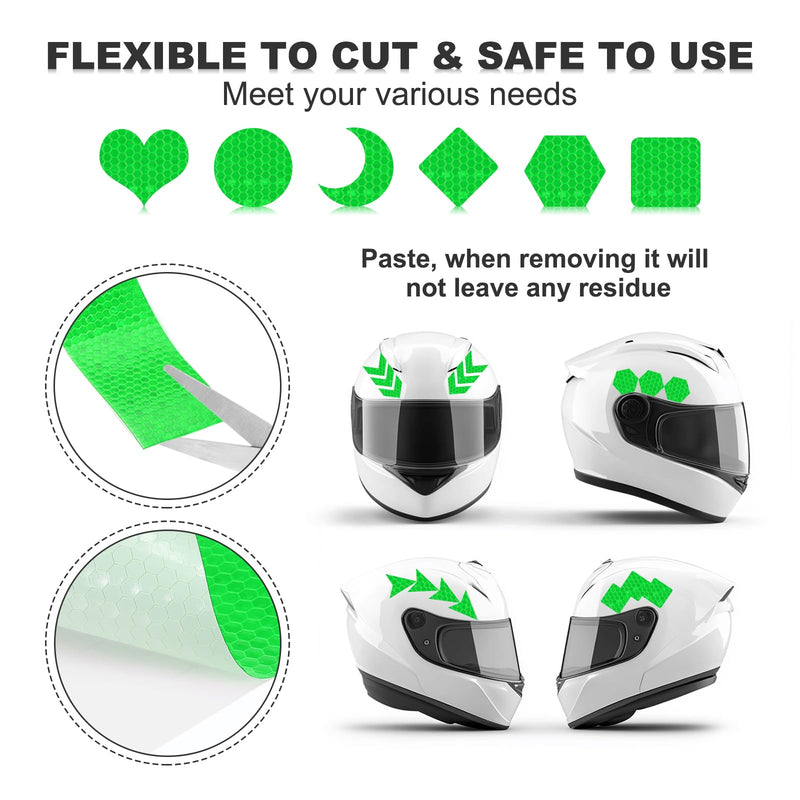 MECCANIXITY Reflective Tape, 0.4 Inch x 26 ft Self-Adhesive Trailer Reflector Tape Waterproof Warning Safety Sticker High Visibility Night Reflectors, Green
