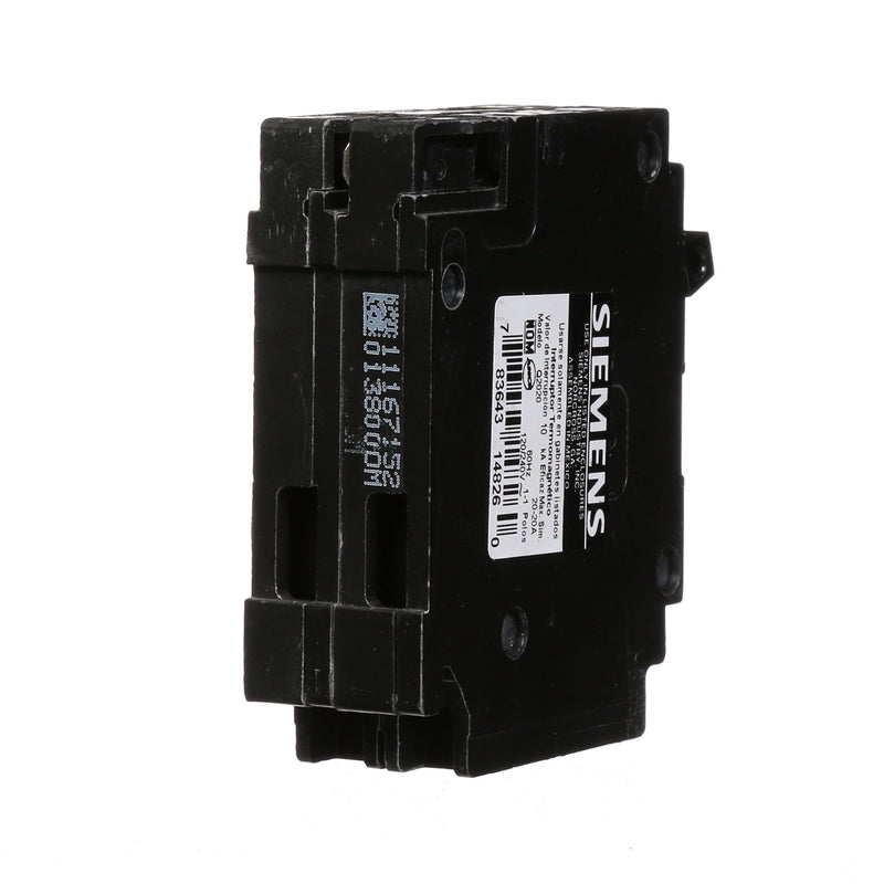 Siemens Q2020 Two 20-Amp Single Pole 120-Volt Circuit Breakers, for use only Where Type QT Breakers are Allowed (Pack of 3) 20 Amp (Pack of 3)