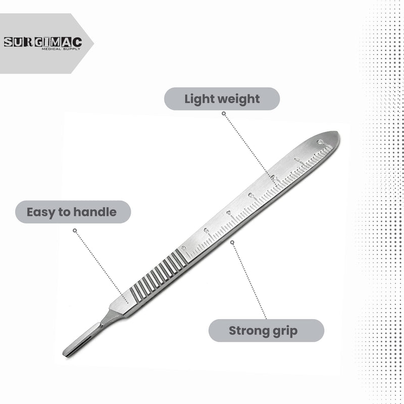 [Australia - AusPower] - SugiMac Scalpel Graduated Handle No. 3 Dental Surgical Stainless Steel Instruments with Scale 