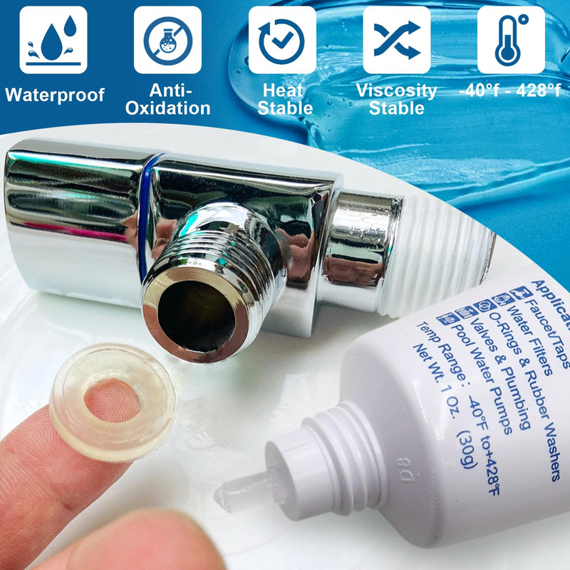 [Australia - AusPower] - Faucet O-Rings Grease Silicone Lubricant Pool Lube Tube for O Ring Rubber Washers Water Filter Pump Gaskets Cartridges Valves Pressure Plugs Seals,1 oz 1-Pack Silicone Grease-1 Pack 