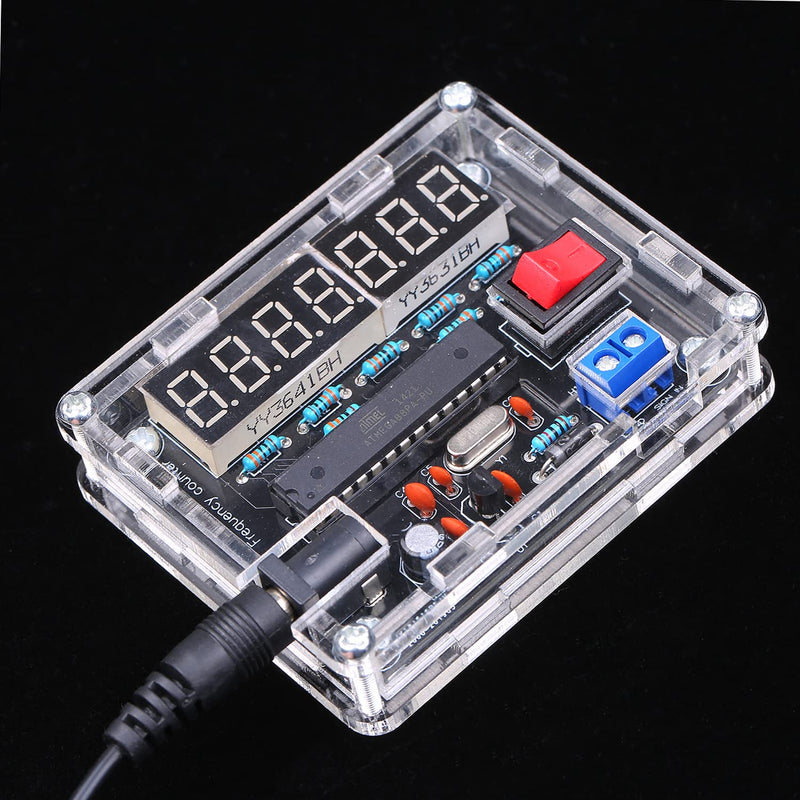 LANRU 10MHz Frequency Meter DIY Kit Frequency Counter AVR Frequency with Shell Counter Cymometer Frequency Measurement 0.000 001Hz Resolution