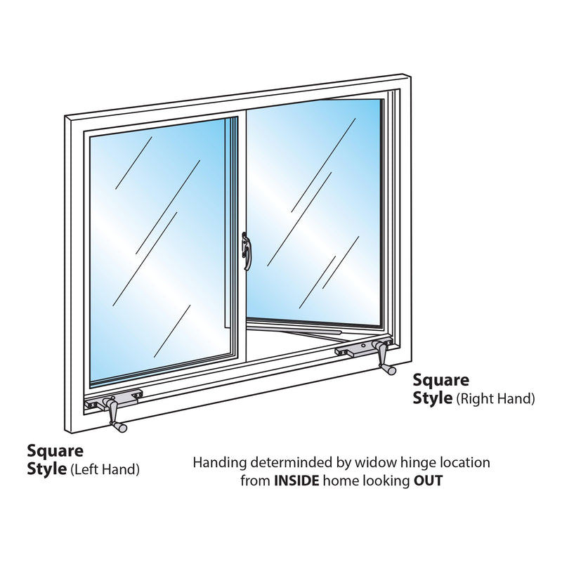 Prime-Line H 3711 9 In. Diecast, Casement Operator, Right Hand, Square Type (Single Pack) White