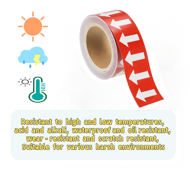 Pipe Flow Arrow Tape Pipeline Arrow Stickers 1.2 Inch x 66 Ft (3cm x 20M) Pipe Identification Marking Arrow Labels with Reflective Strips for Pipe Flow Markers, Green/White 1.2"/3cm