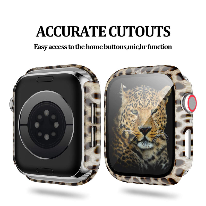 [Australia - AusPower] - Cuteey 12 Pack Case with Tempered Glass Screen Protector for Apple Watch 40mm Series 6/SE/Series 5/Series 4, Full Matte Leopard Cow Pattern PC Cover for Iwatch 40mm Accessories (12 Colors, 40mm) 12 Color A 40 mm 