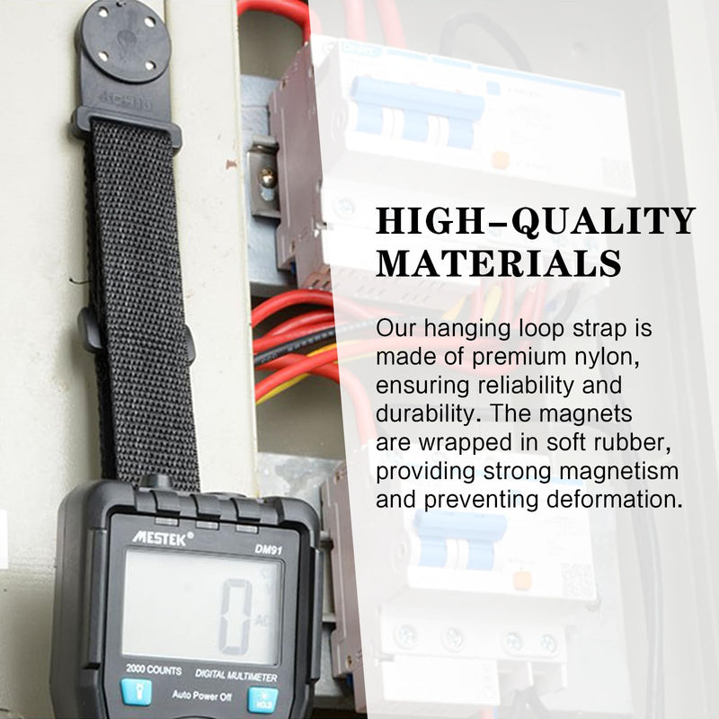 [Australia - AusPower] - Multimeter Magnetic Hanging Strap,Multifunctional Magnetic Strap Kit for Fluke Digital Multimeter,1 Straps, 1 Magnetic Hanger,Magnetic Hanger for Testo and UNI-T Multimeters(Black) 