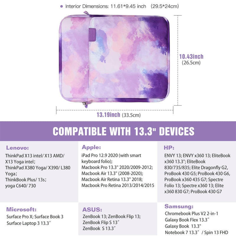 [Australia - AusPower] - TiMOVO Tablet Case with Shoulder Strap Compatible with iPad, iPad Air, iPad Pro, Galaxy Tab S9 2023, Galaxy Tab A8 10.5 9-11 Watercolor Purple 