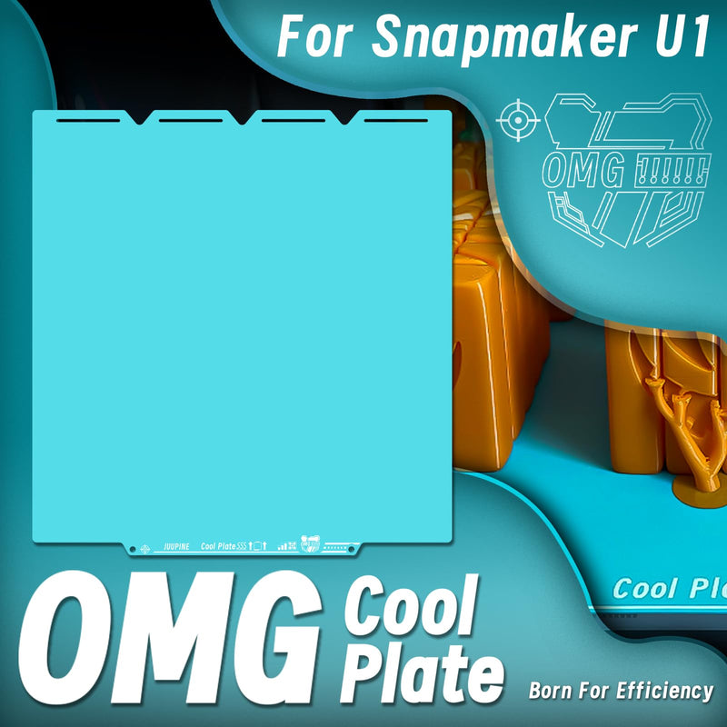OMG Cool Plate for Snapmaker U1 Texture PEI Glacier Plate 270x270mm Double-Sided Printing Platform, Flexible and Detachable Heatingbed Made of Spring Steel for Snapmaker U1 3D Printer Parts OMG for Snapmaker U1 Build Plate
