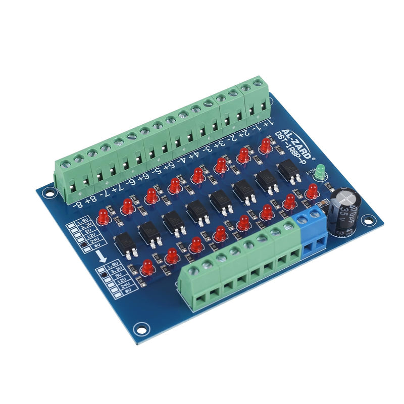 [Australia - AusPower] - DONGKER Optocoupler Isolation Board, 24V to 3.3V 8-Channel Photoelectric Isolation Module Level Voltage Converter PNP Output PLC Signal 