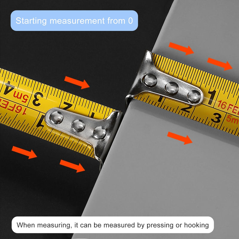 [Australia - AusPower] - Gentpovth Pack of 2 5 m Drop-proof Tape Measure with Shockproof Rubber Coating, Robust Professional Tape Measure Made of Steel in Industrial Quality, for a Wide Range of Measuring Tasks in Household, 