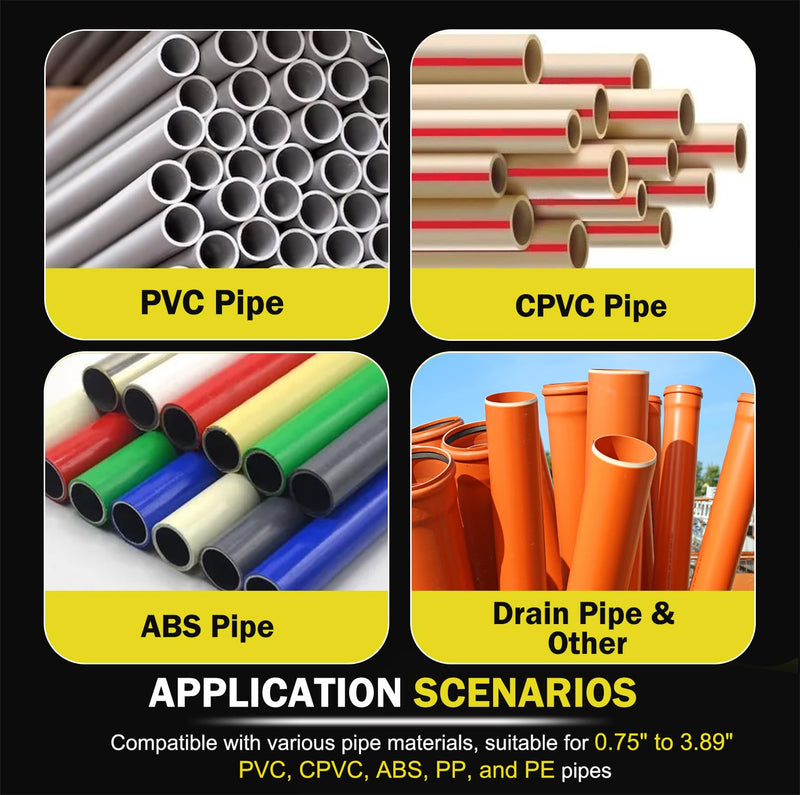 2 in 1 Inner-Outer Pipe Deburring Tool,PVC Chamfer Tool,Chamfer Reamer,Pipe Deburring Reamer Plumbing Tool for 0.75" to 3.89" PVC,CPVC, ABS, PP, PE Pipes(OD fit 0.75" to 3.5", ID fit 0.92" to 3.89")