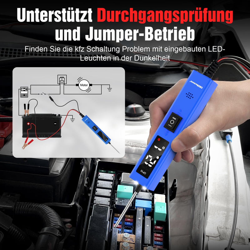 [Australia - AusPower] - OBDResource Test Lamp Car Circuit Tester, 0-80V DC Car Voltage Tester with Circuit Sensor Digital Screen for Testing Car Battery/Continuity/Earth/Polarity/Diode/Lamp CP10 